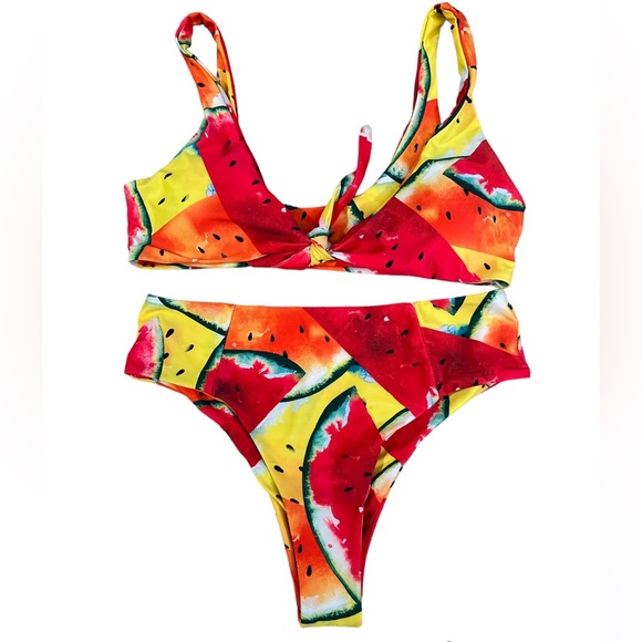 SHEIN High Wasted Watermelon Bikini with Removable Pads Size M - Picture 1 of 4
